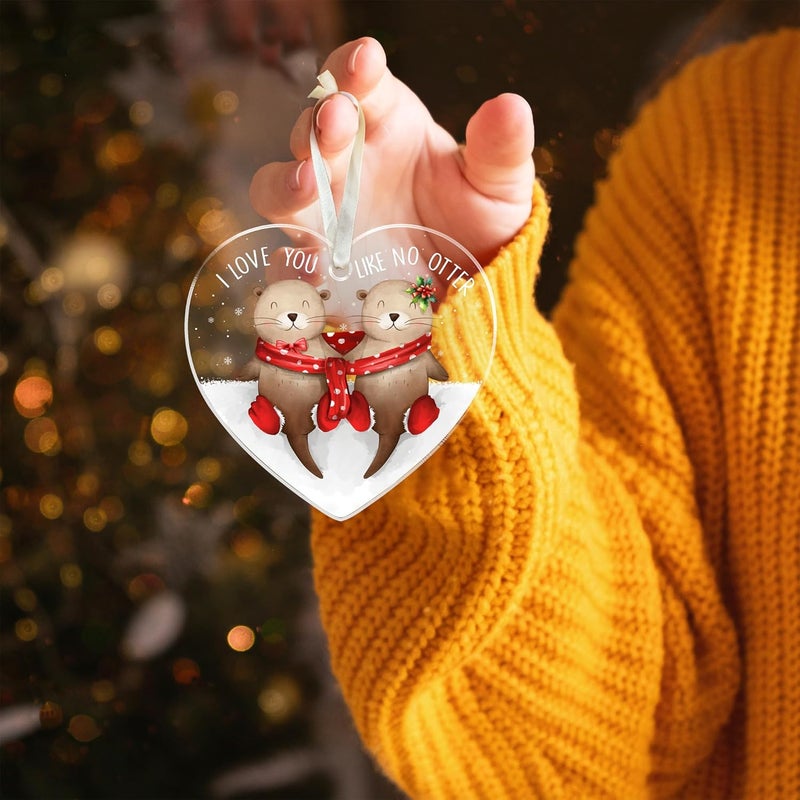 TEEBIM Couple Gifts - Couple Christmas Ornament 2025 - Couples Gifts for Him, Her - Christmas Ornaments for Boyfriend, Girlfriend, Husband, Wife - Gift Ideas for Couples - Acrylic Ornament - Image 5